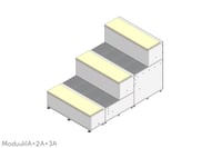 AudiTEAM-katsomo muuttaa tilan yhteisölliseksi ja monikäyttöiseksi. Katsomossa on portaittain rakentuva moduulirakenne.