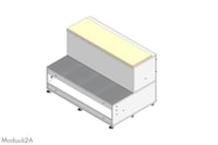 AudiTEAM-katsomo muuttaa tilan yhteisölliseksi ja monikäyttöiseksi. Katsomossa on portaittain rakentuva moduulirakenne.