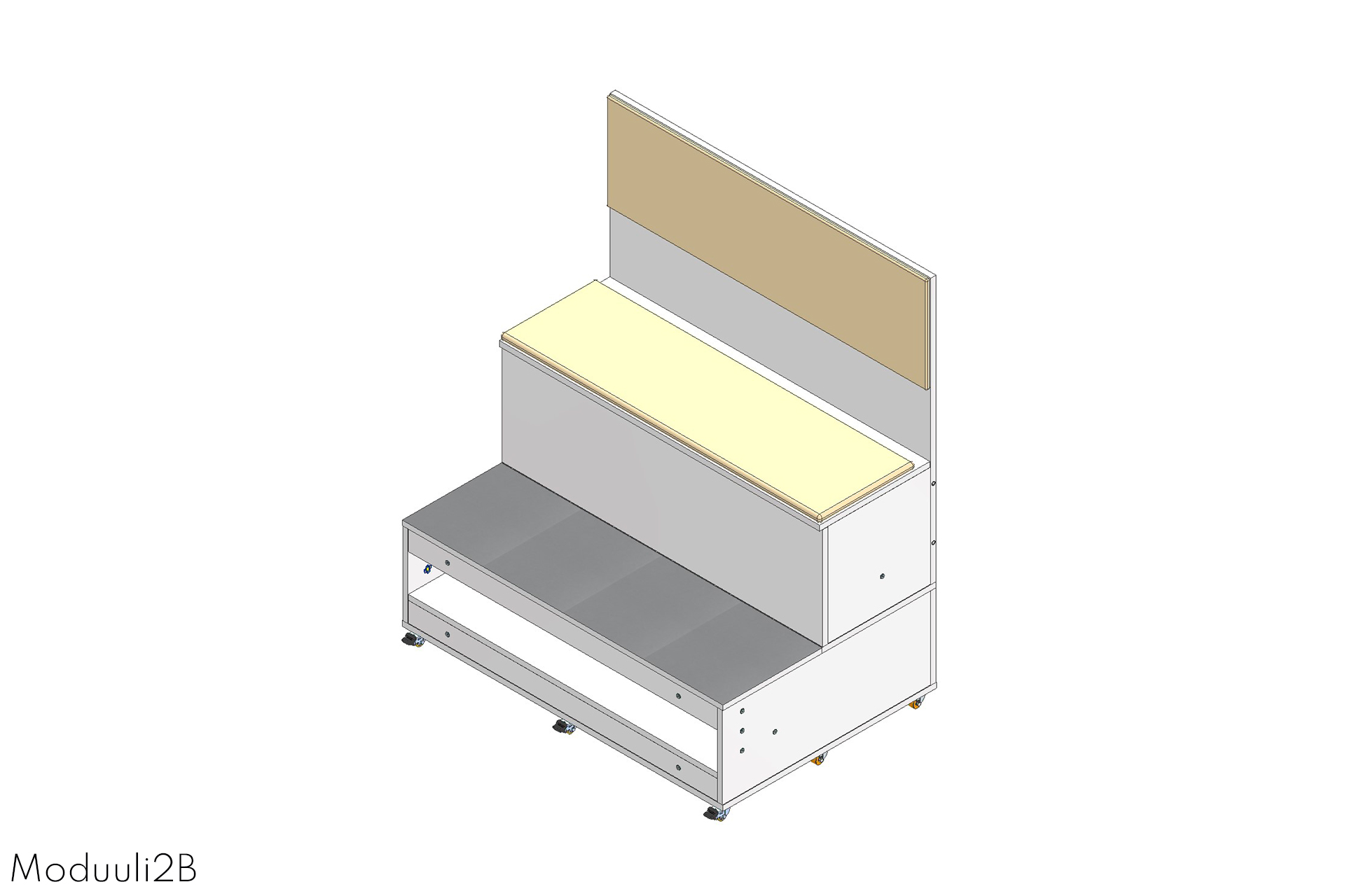 AudiTEAM-katsomo muuttaa tilan yhteisölliseksi ja monikäyttöiseksi. Katsomossa on portaittain rakentuva moduulirakenne.