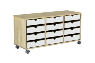 Muksu-säilytin 12 laatikkoa 120x43x61