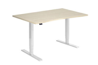 Sähköpöytä_muotokansi_120x80cm_1 Sähköpöydän muotokansi on kestävää melamiinia, joka on valmistettu turvallisesta E1-luokan levymateriaalista. Kannen väriksi voi valita valkoisen tai koivuisen melamiinin, jalustan väriksi valkoisen, harmaan tai mustan.